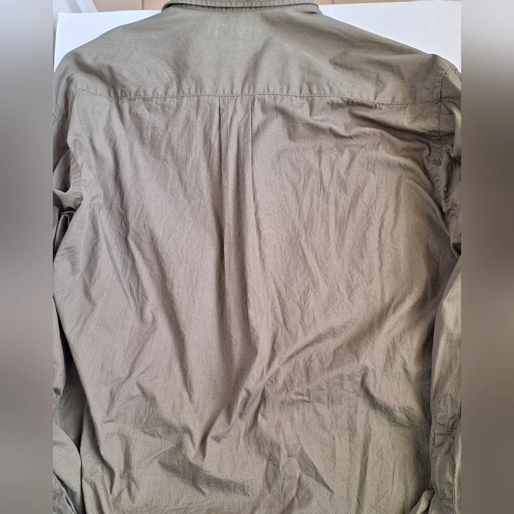 Banana Republic 100% Cotton Dress Shirt Button Down Long Sleeve Olive Mens M